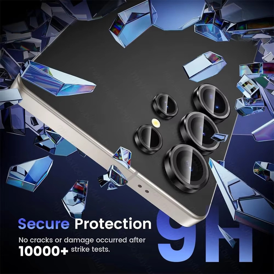 Samsung Galaxy S25 Ultra Kameraschutz Ringkappe aus gehärtetem Glas in Titanium-Optik - Bild 2