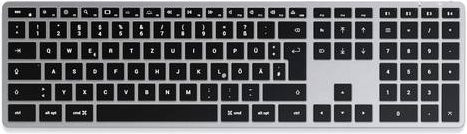 Satechi Slim X3 Bluetooth Tastatur QWERTZ Deutsch Anthrazit mit numerischem Tastenteil und Multimediatasten - Bild 1