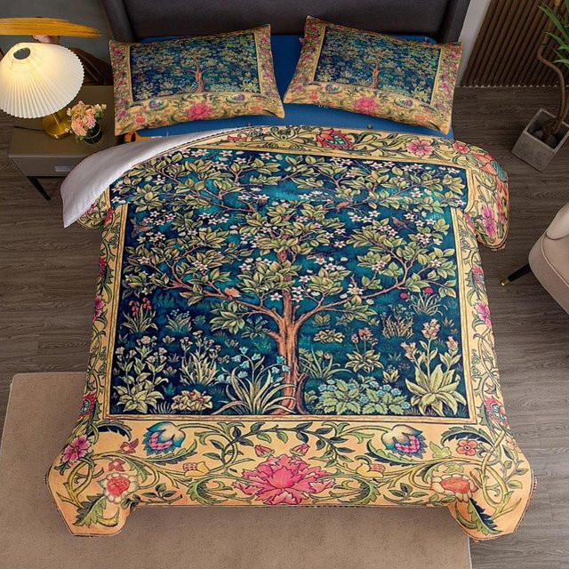 William Morris Nouveau Bettwäsche-Set Die Erdbeerdiebe aus Mikrofaser in Multicolour, B/H: 150 x 210 cm - Bild 1