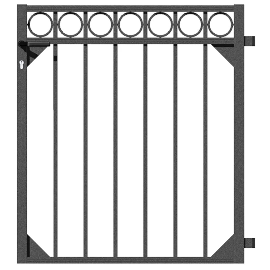 Metallzaun Einzeltor Circle Anthrazit B: 100 cm, H: 96,5 cm - Bild 2