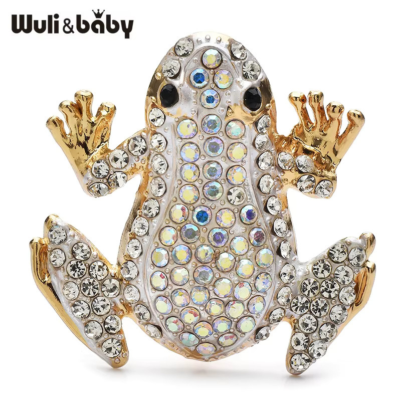 Wuli&baby Brosche, Frosch, Kristall, Damen - Bild 1