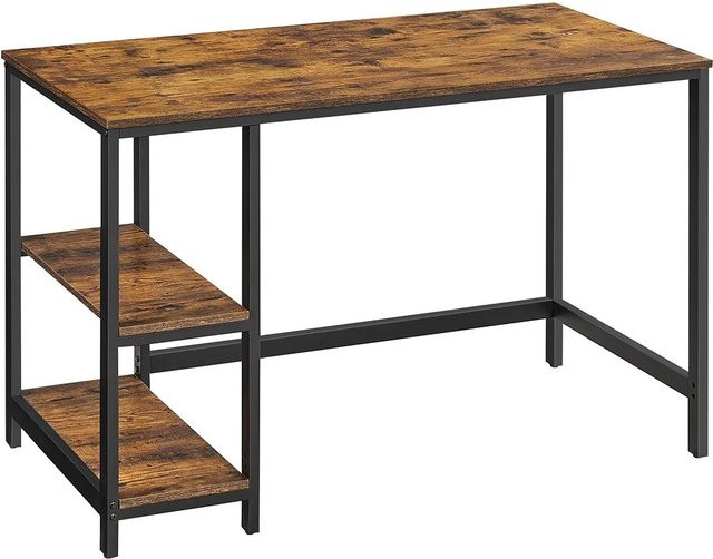 Vasagle Schreibtisch mit 2 Ablagen für dein Home-Office, Braun-Schwarz, B/T/H: 120 x 60 x 76 cm - Bild 1
