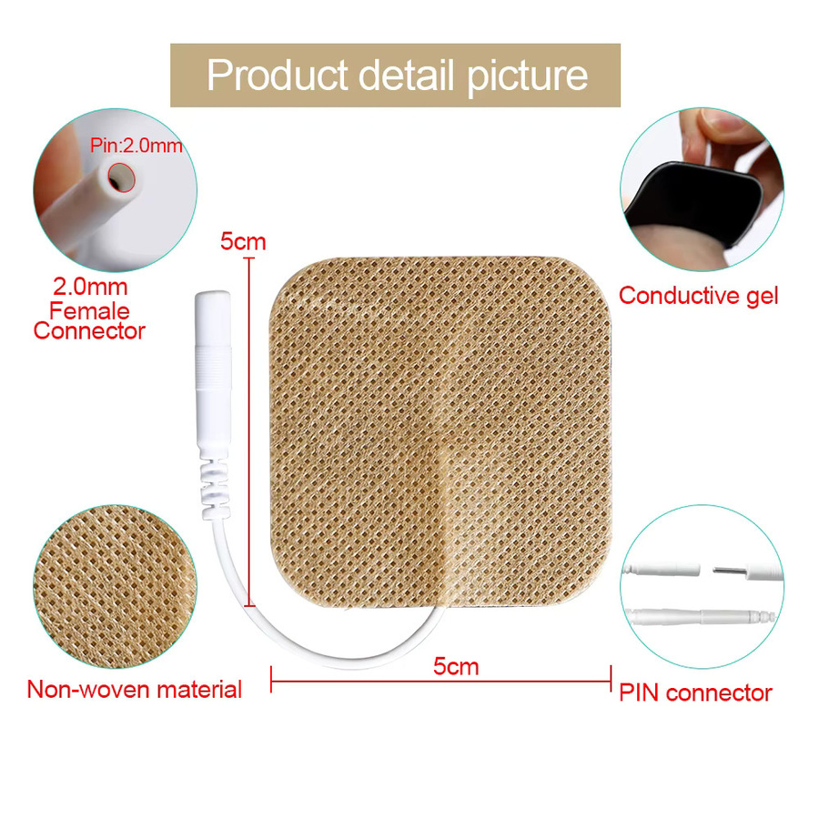 10 Stück OPSLEA EMS Muskelstimulator Elektroden als Ersatz-Gel-Pads für TENS-Geräte - Bild 2