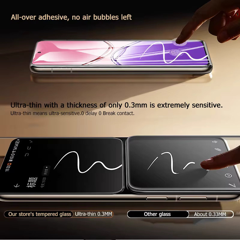 3er-Pack Displayschutz aus gehärtetem Glas für Oppo A5 Pro 5G und A 5 HD, transparent, explosionsgeschützt mit Fingerabdruck-Entsperrfunktion - Bild 3