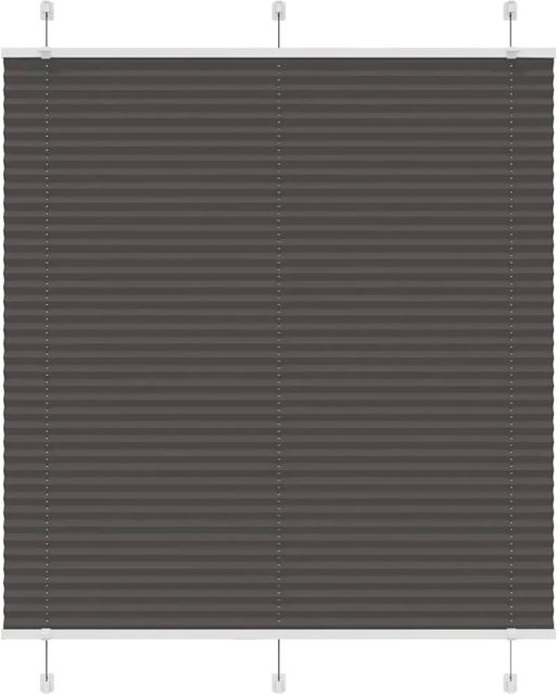 vidaXL Plissee Schwarz aus Polyester, semi-transparent, B: 115 cm, H: 150 cm - Bild 1