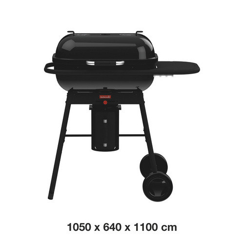 BARBECOOK Holzkohlegrill mit Thermometer und Rollen in Schwarz, B/T/H: 64 x 105 x 110 cm - Bild 2