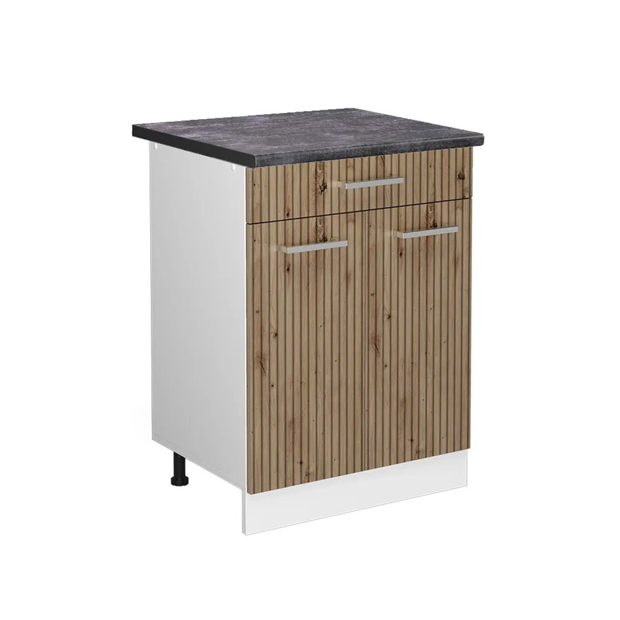 Vicco Küchenunterschrank R-Line Artisan-Eiche und Weiß mit Schublade und Türen, B/T/H: 60 x 60 x 81,6 cm - Bild 2