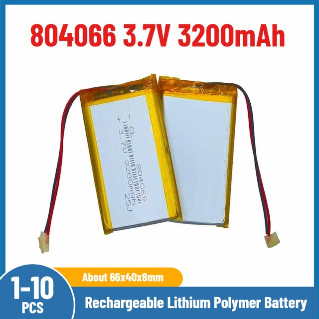 Wiederaufladbarer Lithium-Polymer-Akku 804066 mit 3,7 V und 3200 mAh in Gelb für Tablet-PC-Lautsprecher und Kamera-Recorder - Bild 1