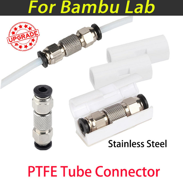 Bambu Lab Upgrade PTFE-Rohrverbinder aus Edelstahl für 3D-Drucker X1, X1C, X1E, P1P, P1S in Silber - Bild 1