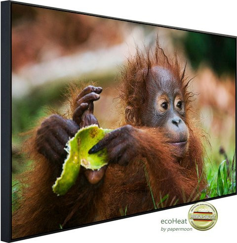 papermoon EcoHeat Infrarotheizung Baby Orang-Utan, bunt mit Matt-Effekt, App-Steuerung und Überhitzungsschutz - Bild 1