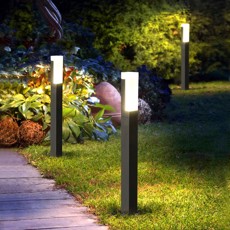 Wecus LED Gartenlampe IP65 wasserdichte Rasenleuchte in Schwarz mit warmweißem Licht für Außenbereich und Garten - Bild 2