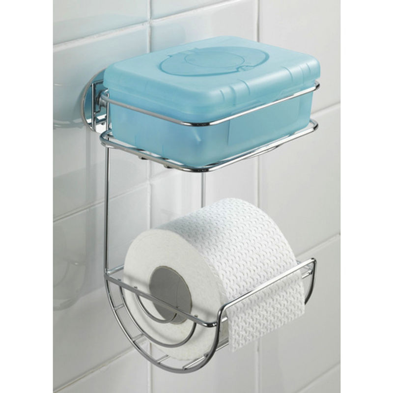 Wenko WC-Papierhalter Turbo-Loc mit Ablage in Chrom Glänzend Silberfarben - Bild 2