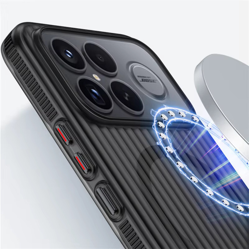 Transparente Magnetische Matte Slim Cover mit Streifen-Design für Xiaomi POCO F8 Pro, F8 Ultra, F8, F7 Pro und F7 Ultra aus hartem PC - Bild 3