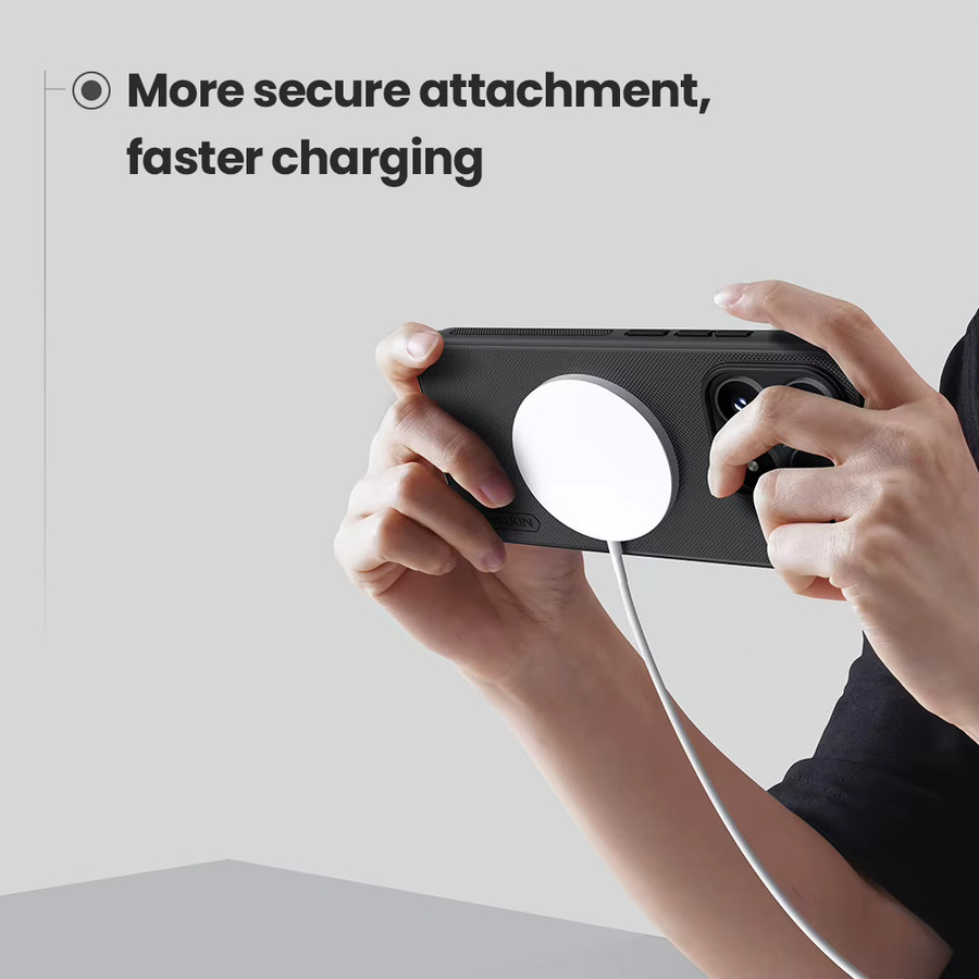 Nillkin Super Frosted Shield Pro Magnetische Hülle für Xiaomi Mi 17 5G, Ultradünne Hartschale mit MagSafe-Kompatibilität, Schwarz/Transparent - Bild 3