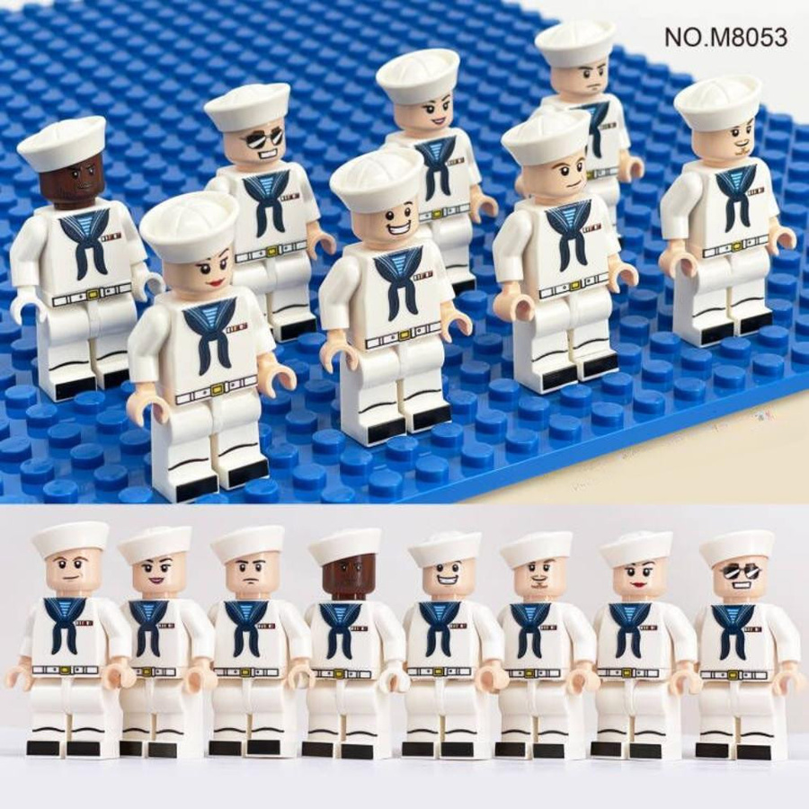 Fun Building Blocks Navy Serviceman Marine Warfighter, Baustein Puppe, 8-teiliges Set, ab 6 Jahren - Bild 2