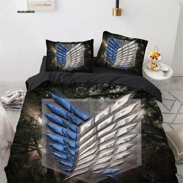 Attack on Titan Bettwäsche Set mit 3D-Druck, 2-teilig, B/H: 135 x 200 cm - Bild 1