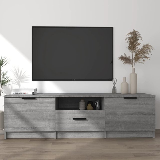 vidaXL TV-Schrank modern in Grau Sonoma aus Holzwerkstoff, B/T/H: 140 x 35 x 40 cm - Bild 3