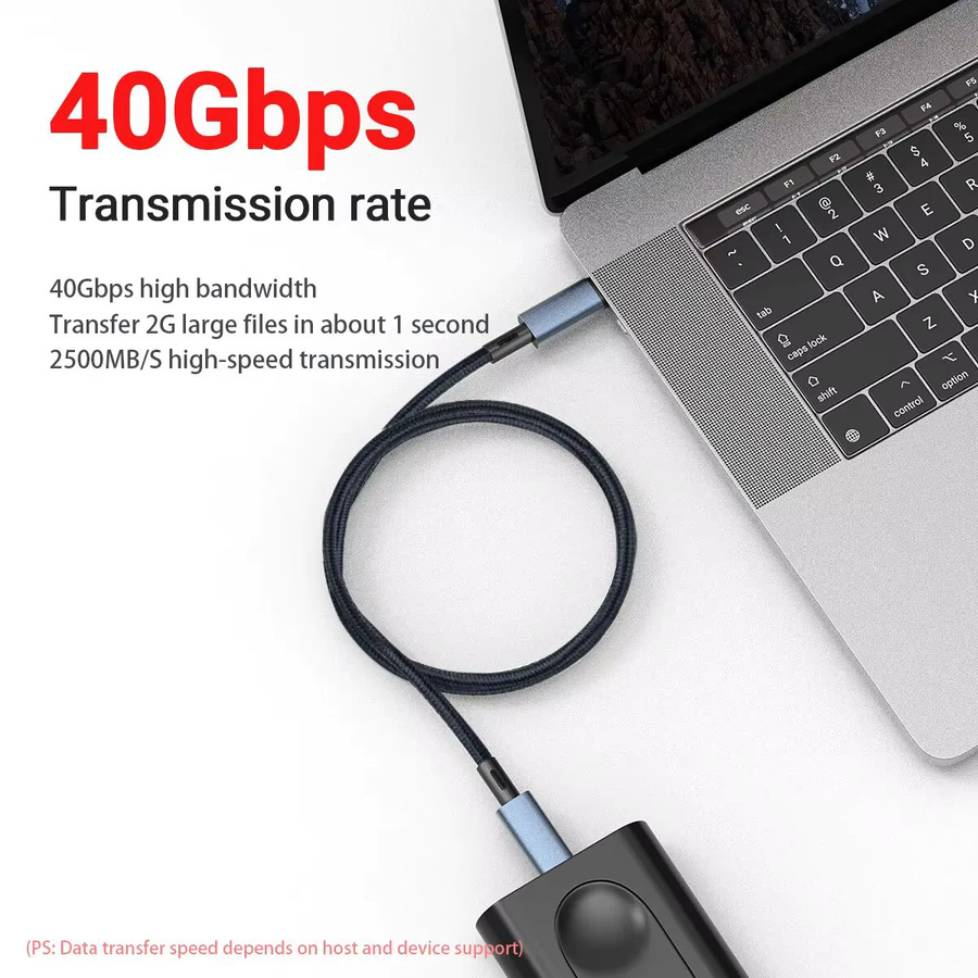 Gopala USB C auf USB C Schnellladekabel 240 W, grau, geflochten, mit 8K-Video und 40 Gbit/s für iPhone 15 Pro/Max und Samsung Galaxy S22/S23 - Bild 4