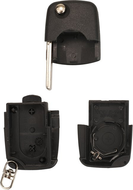 Jingyuqin Auto-Klappschlüsselgehäuse für Volkswagen VW Jetta Golf Passat Beetle Skoda Seat Polo B5, Farbe: Schwarz - Bild 1