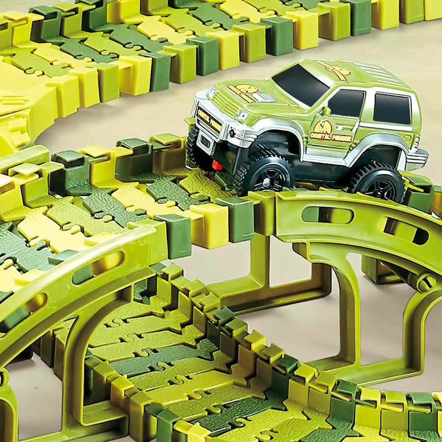 YunDuo BaBy Dinosaurier-Rennschienen, Schienenauto-Spielzeug, Kunststoff, Bunt / Mehrfarbig - Bild 4