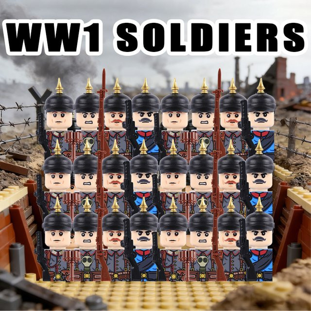 BRICKPANDA Militär-Serie WW1 Preußische Soldaten Figuren, Bausteine - Bild 1