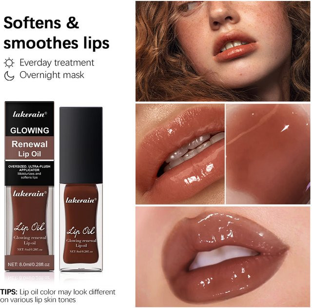 Lakerain Glow Reviver Lippenöl, Honig, Unisex - Bild 1