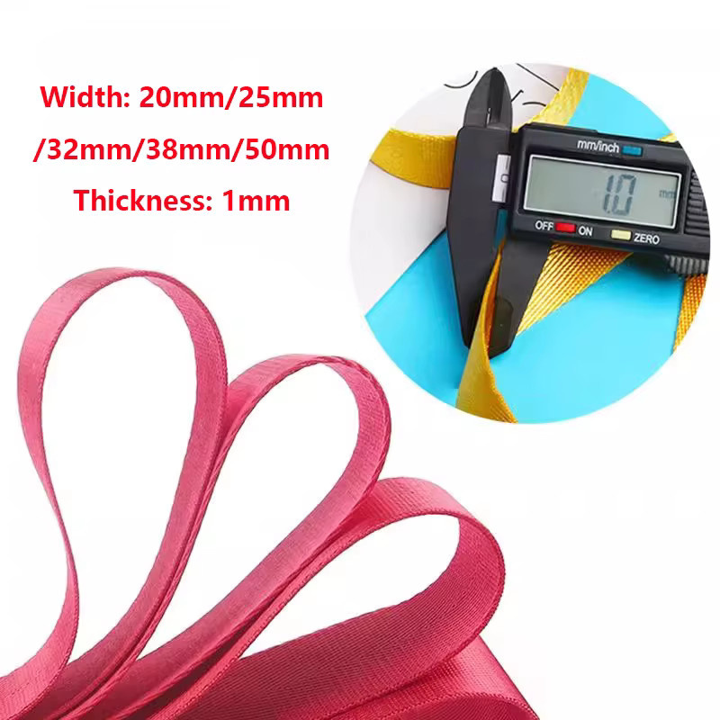 Meetee Nylon Gurtband in Weiß, 10 Meter dekoratives Band zum Nähen und als Rucksack-Umreifungsgurt - Bild 4