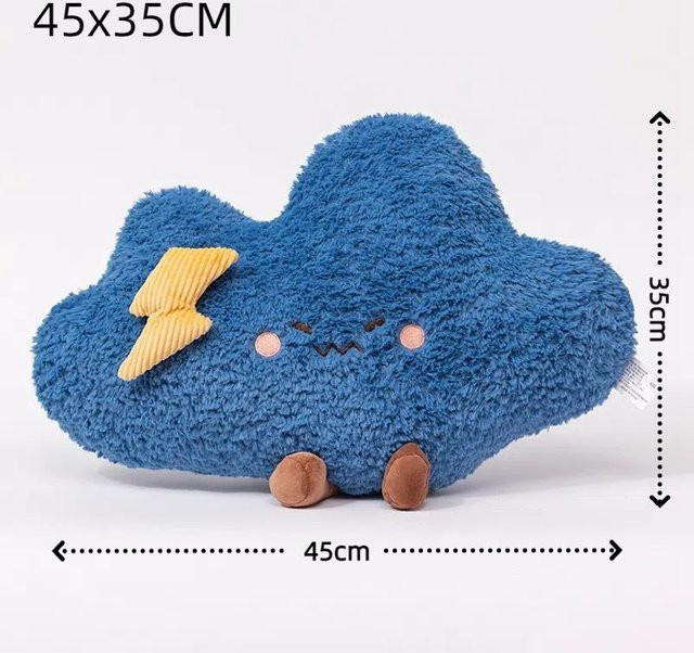 Weiches Plüschkissen mit Sternenhimmel-Design in Blau für Heimdekoration und als Schlafbegleiter - Bild 1