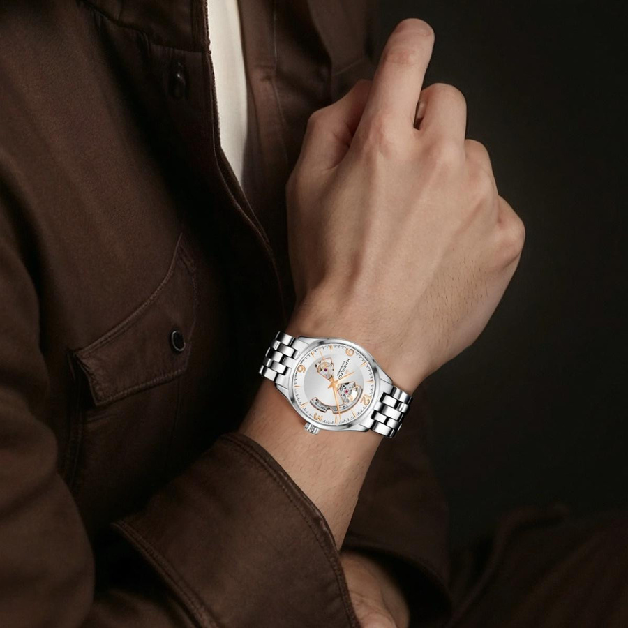 Hamilton Chronograph, Automatik, Edelstahl, Weiß, Herren - Bild 2