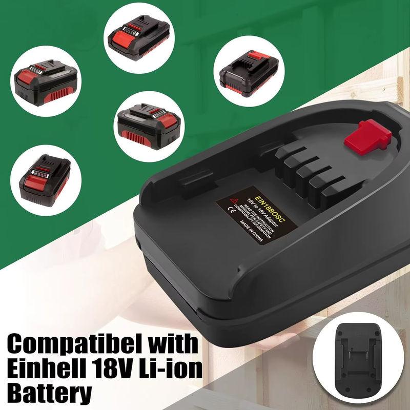 Batterieadapter XMSJ für Einhell 18V Li-Ionen-Akkus, Konverter für Bosch 18V PBA Akkus zur Nutzung mit Elektrowerkzeugen und Bohrmaschinen, Farbe: Schwarz - Bild 2