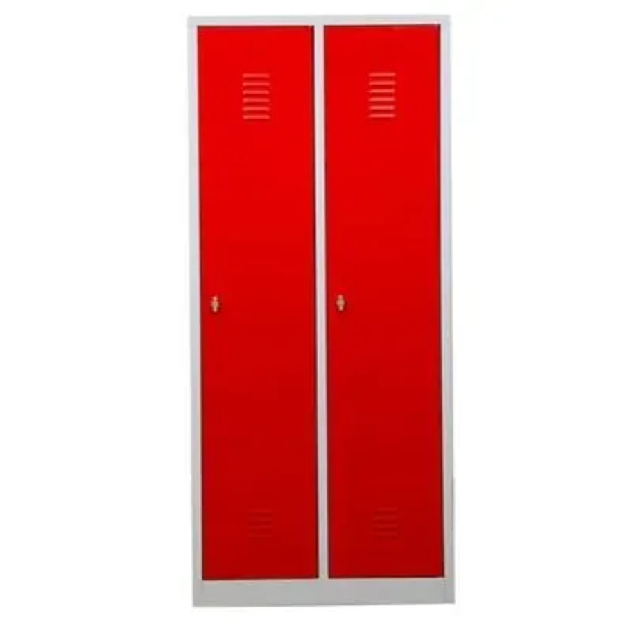 PROREGAL Garderobenspind Camel 2-Fach mit Pro-Aufteilung in Grau-Rot, H: 180 cm, B: 80 cm, T: 50 cm - Bild 2
