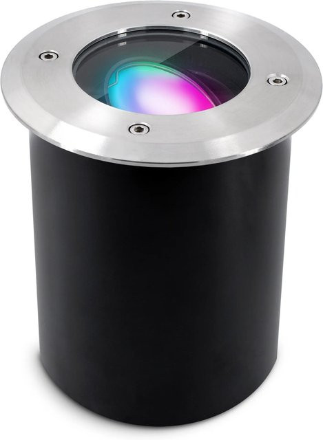 SSC-LUXon Juavi Smart Bodeneinbaustrahler für Außen, WLAN RGBW CCT LED, GU10, Silber, IP67, kompatibel mit Alexa und Tuya - Bild 1