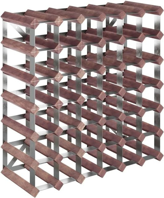 vidaXL Weinregal aus massivem Kiefernholz in Braun für 42 Flaschen, B/T/H: 61 x 22,5 x 61 cm - Bild 1