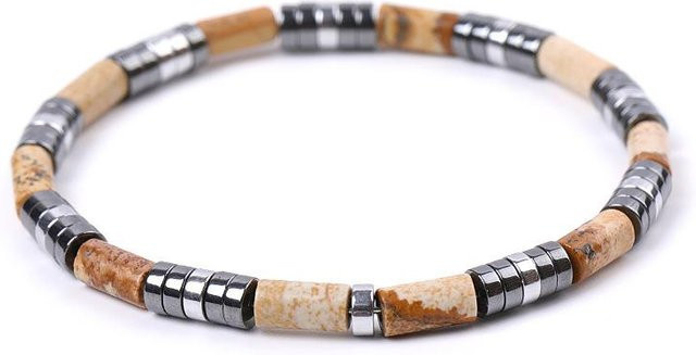 SunFlowers Story Armband, Hämatit, Naturstein, gray, Unisex - Bild 1