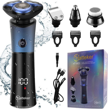 Hatteker Elektrorasierer 5-in-1 Rotationsrasierer, Blau