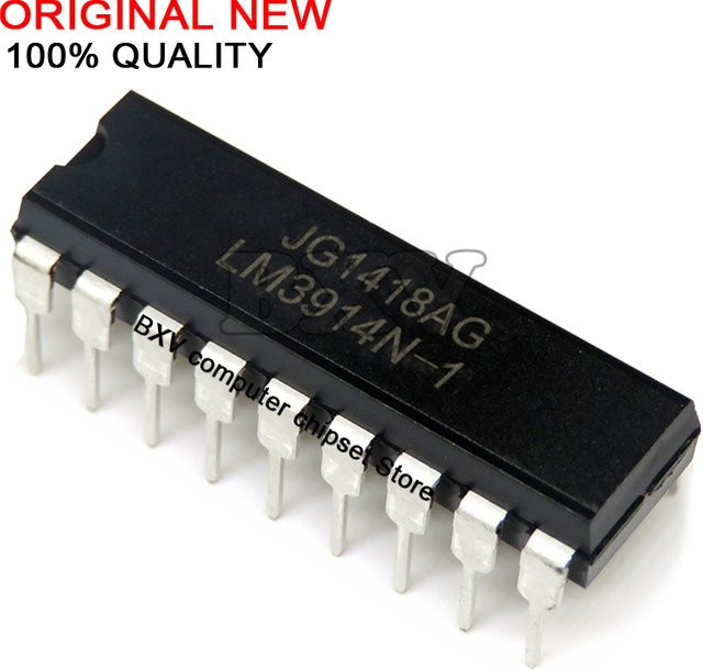 10er Set BXV LM3914N LM3915N LM3916N DIP18 LED Treiber IC in Schwarz - Bild 1