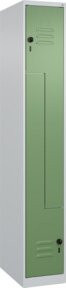 C+P Z-Spind Classic PLUS Spind mit 2 Fächern, Farbe Grau/Grün, H x B x T: 185 x 30 x 50 cm, mit Sicherheits-Drehriegel und Kleiderstange - Bild 1