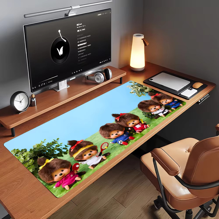 M-Mon-chhi-chiES XXL Mauspad in Multicolour, rutschfeste Schreibtischunterlage aus Gummi für Gaming und Büro - Bild 5