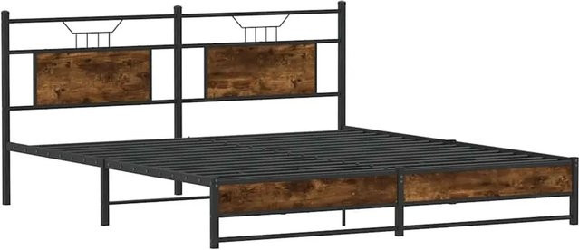 vidaXL Bettgestell aus Holzwerkstoff in Räuchereiche, B/L: 160 x 200 cm - Bild 1