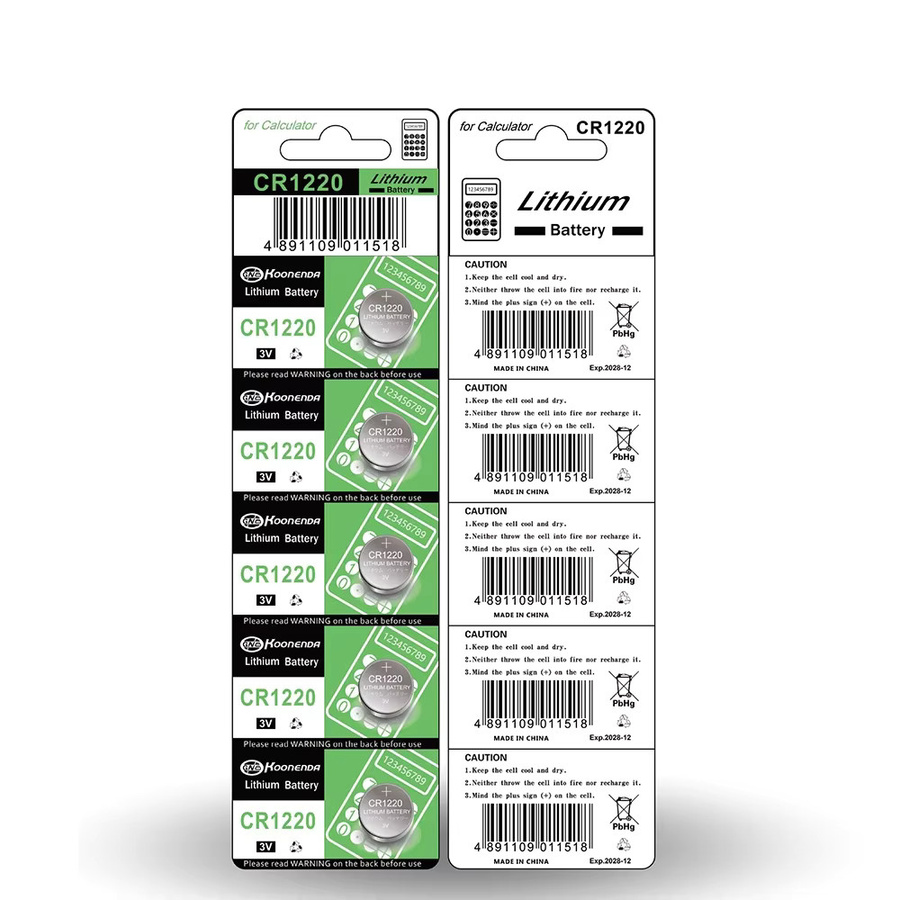 JNian CR1220 Lithium-Batterie 3V Silber, 35 mAh Knopfzelle für Uhren, Spielzeug und Fernbedienungen - Bild 2