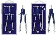 STAEDTLER Mars Comfort 552 02 Schnellverstellzirkel in Blau und Silber mit Drucktastenmechanik, Mitteltriebsspindel und verlängertem Bleischenkel - Bild 1