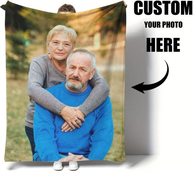 Personalisierte Kuscheldecke mit HD-Druck in Weiß für Erwachsene von SRH - Bild 1