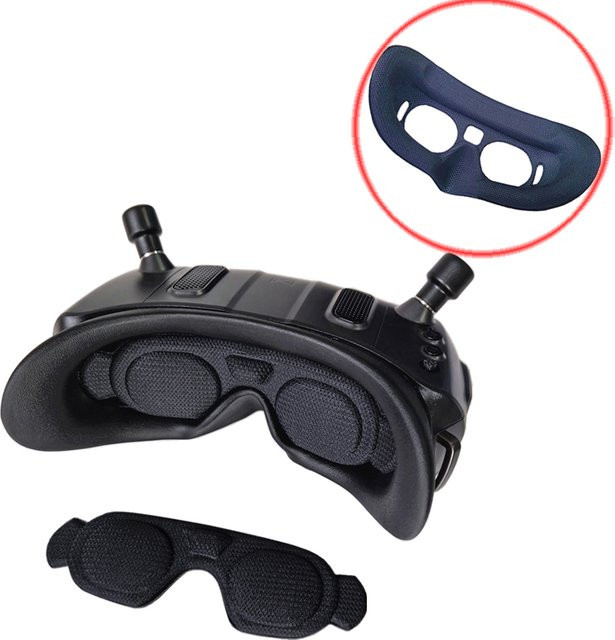 YUENHOANG FPV Digitale Brille Ersatz Augenmaske mit Schaumstoff Pad und Objektiv Schutzhülle für RC Drone AVATAR HD Brille in Schwarz und Grau - Bild 1