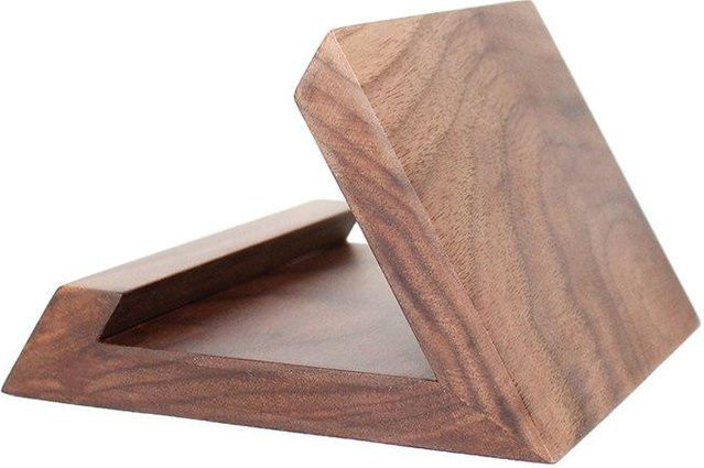 Daily Home Furnishings Massivholz Tablet und Handy Halter in Braun mit kreativer Holzmalerei für Schreibtisch und Nachttisch - Bild 1