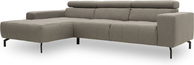 DOMO Sofa Cunelli mit Longchair in Silber, L-Form, Stoffbezug, B/T/H: 292 x 175 cm - Bild 1