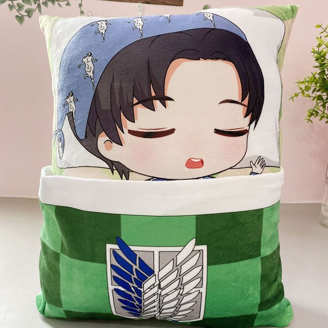 Bandai Attack on Titan Plüschkissen Eren Mikasa Levi in Multicolour - Bild 1