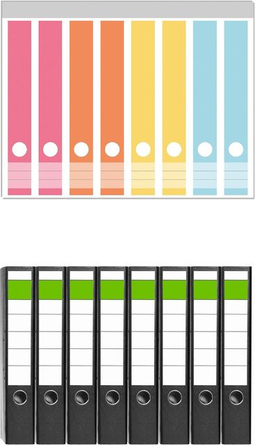 Wallario Ordnerrücken Sticker 12 Stück Regenbogen in Pastelltönen Multicolor - Bild 1