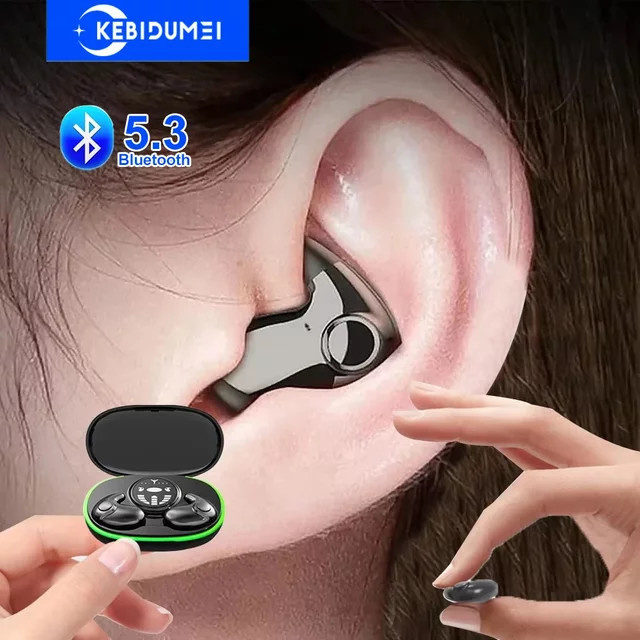 Kebidumei Unsichtbare Schlaf-Kopfhörer in Weiß mit Bluetooth 5.3, IPX5 wasserdicht und Rauschunterdrückung als kabellose In-Ear Headsets mit Touch-Control - Bild 1