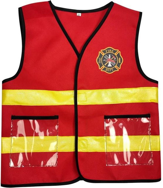 Feuerwehrmann Cosplay Kostüm, Rot, Gelb, Set - Bild 1
