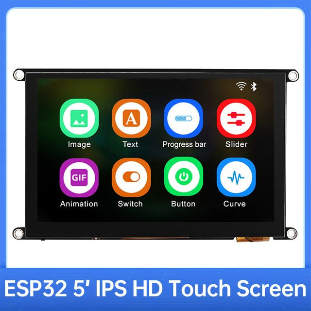 diymore ESP32-S3 Entwicklungsplatine mit 4,3 bis 5 Zoll IPS LCD-Anzeigemodul, kapazitiver Touchscreen, WiFi und Bluetooth, Schwarz - Bild 1